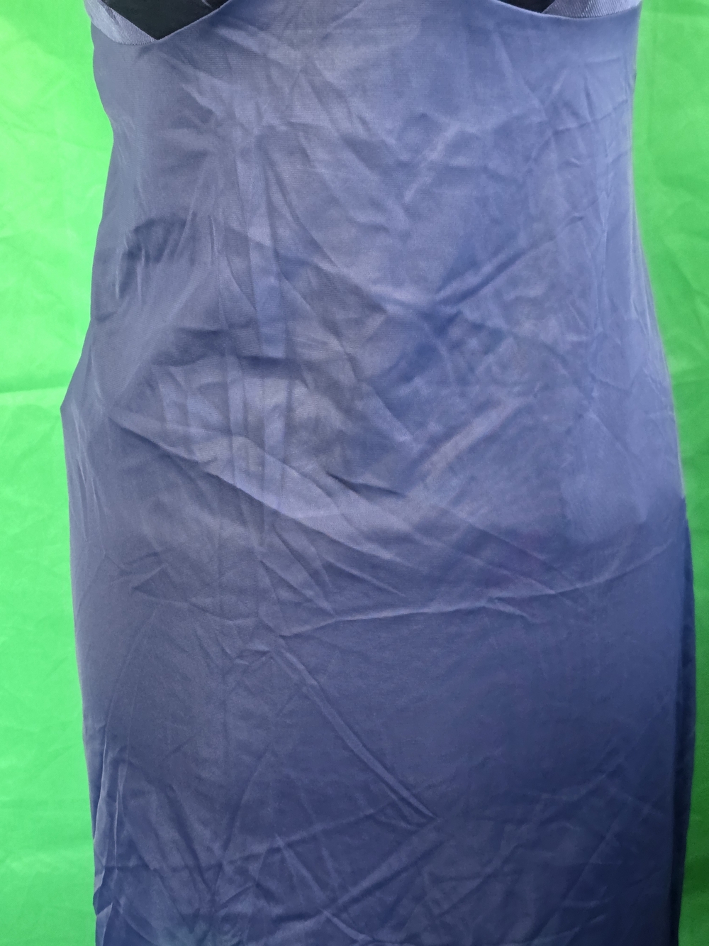 Vintage Vanity Fair  Nylon Antron III Slip Dress 34L Blue Lace Trim Romantic - Picture 3 of 14